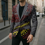 Personalised Penrith Panthers Blazer Polynesian Tribal Art Style With Fierce Panther Mascot