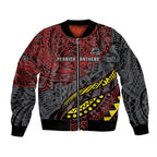 Personalised Penrith Panthers Bomber Jacket Polynesian Tribal Art Style With Fierce Panther Mascot