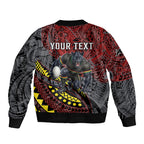 Personalised Penrith Panthers Bomber Jacket Polynesian Tribal Art Style With Fierce Panther Mascot