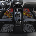 Personalised Penrith Panthers Car Mats Polynesian Tribal Art Style With Fierce Panther Mascot