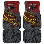 Personalised Penrith Panthers Car Mats Polynesian Tribal Art Style With Fierce Panther Mascot