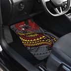Personalised Penrith Panthers Car Mats Polynesian Tribal Art Style With Fierce Panther Mascot