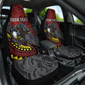 Personalised Penrith Panthers Car Seat Cover Polynesian Tribal Art Style With Fierce Panther Mascot