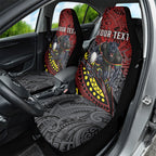 Personalised Penrith Panthers Car Seat Cover Polynesian Tribal Art Style With Fierce Panther Mascot