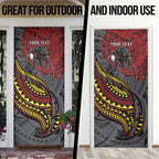 Personalised Penrith Panthers Door Cover Polynesian Tribal Art Style With Fierce Panther Mascot
