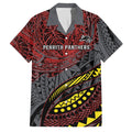 Personalised Penrith Panthers Family Matching Long Sleeve Bodycon Dress and Hawaiian Shirt Polynesian Tribal Art Style With Fierce Panther Mascot