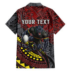 Personalised Penrith Panthers Family Matching Long Sleeve Bodycon Dress and Hawaiian Shirt Polynesian Tribal Art Style With Fierce Panther Mascot