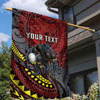Personalised Penrith Panthers Garden Flag Polynesian Tribal Art Style With Fierce Panther Mascot