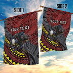 Personalised Penrith Panthers Garden Flag Polynesian Tribal Art Style With Fierce Panther Mascot