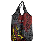 Personalised Penrith Panthers Grocery Bag Polynesian Tribal Art Style With Fierce Panther Mascot