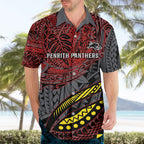 Personalised Penrith Panthers Hawaiian Shirt Polynesian Tribal Art Style With Fierce Panther Mascot
