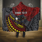 Personalised Penrith Panthers Hooded Blanket Polynesian Tribal Art Style With Fierce Panther Mascot