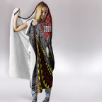 Personalised Penrith Panthers Hooded Blanket Polynesian Tribal Art Style With Fierce Panther Mascot