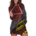 Personalised Penrith Panthers Hoodie Dress Polynesian Tribal Art Style With Fierce Panther Mascot