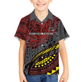 Personalised Penrith Panthers Kid Hawaiian Shirt Polynesian Tribal Art Style With Fierce Panther Mascot