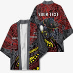 Personalised Penrith Panthers Kimono Polynesian Tribal Art Style With Fierce Panther Mascot