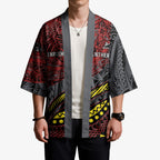 Personalised Penrith Panthers Kimono Polynesian Tribal Art Style With Fierce Panther Mascot