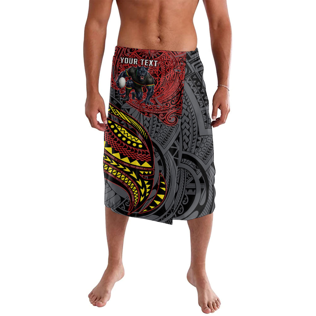 Personalised Penrith Panthers Lavalava Polynesian Tribal Art Style With Fierce Panther Mascot