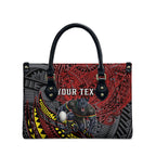 Personalised Penrith Panthers Leather Bag Polynesian Tribal Art Style With Fierce Panther Mascot