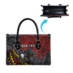 Personalised Penrith Panthers Leather Bag Polynesian Tribal Art Style With Fierce Panther Mascot
