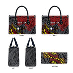 Personalised Penrith Panthers Leather Bag Polynesian Tribal Art Style With Fierce Panther Mascot