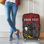 Personalised Penrith Panthers Luggage Cover Polynesian Tribal Art Style With Fierce Panther Mascot