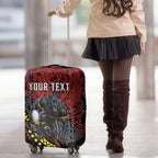 Personalised Penrith Panthers Luggage Cover Polynesian Tribal Art Style With Fierce Panther Mascot