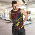 Personalised Penrith Panthers Men Tank Top Polynesian Tribal Art Style With Fierce Panther Mascot