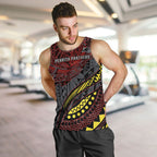 Personalised Penrith Panthers Men Tank Top Polynesian Tribal Art Style With Fierce Panther Mascot