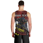 Personalised Penrith Panthers Men Tank Top Polynesian Tribal Art Style With Fierce Panther Mascot