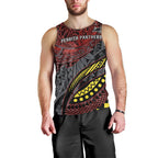 Personalised Penrith Panthers Men Tank Top Polynesian Tribal Art Style With Fierce Panther Mascot