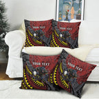 Personalised Penrith Panthers Pillow Cover Polynesian Tribal Art Style With Fierce Panther Mascot