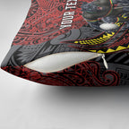 Personalised Penrith Panthers Pillow Cover Polynesian Tribal Art Style With Fierce Panther Mascot