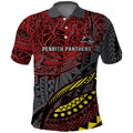 Personalised Penrith Panthers Polo Shirt Polynesian Tribal Art Style With Fierce Panther Mascot