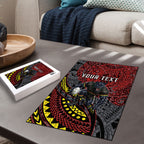 Personalised Penrith Panthers Puzzle Polynesian Tribal Art Style With Fierce Panther Mascot
