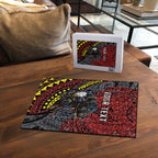 Personalised Penrith Panthers Puzzle Polynesian Tribal Art Style With Fierce Panther Mascot