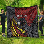 Personalised Penrith Panthers Quilt Polynesian Tribal Art Style With Fierce Panther Mascot