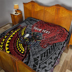 Personalised Penrith Panthers Quilt Polynesian Tribal Art Style With Fierce Panther Mascot