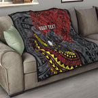 Personalised Penrith Panthers Quilt Polynesian Tribal Art Style With Fierce Panther Mascot