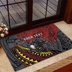 Personalised Penrith Panthers Rubber Doormat Polynesian Tribal Art Style With Fierce Panther Mascot
