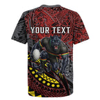 Personalised Penrith Panthers Rugby Jersey Polynesian Tribal Art Style With Fierce Panther Mascot