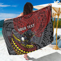 Personalised Penrith Panthers Sarong Polynesian Tribal Art Style With Fierce Panther Mascot