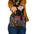 Personalised Penrith Panthers Shoulder Handbag Polynesian Tribal Art Style With Fierce Panther Mascot