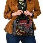 Personalised Penrith Panthers Shoulder Handbag Polynesian Tribal Art Style With Fierce Panther Mascot