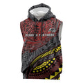 Personalised Penrith Panthers Sleeveless Hoodie Polynesian Tribal Art Style With Fierce Panther Mascot