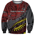 Personalised Penrith Panthers Sweatshirt Polynesian Tribal Art Style With Fierce Panther Mascot