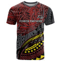 Personalised Penrith Panthers T Shirt Polynesian Tribal Art Style With Fierce Panther Mascot