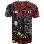 Personalised Penrith Panthers T Shirt Polynesian Tribal Art Style With Fierce Panther Mascot