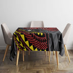 Personalised Penrith Panthers Tablecloth Polynesian Tribal Art Style With Fierce Panther Mascot