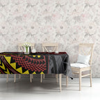 Personalised Penrith Panthers Tablecloth Polynesian Tribal Art Style With Fierce Panther Mascot